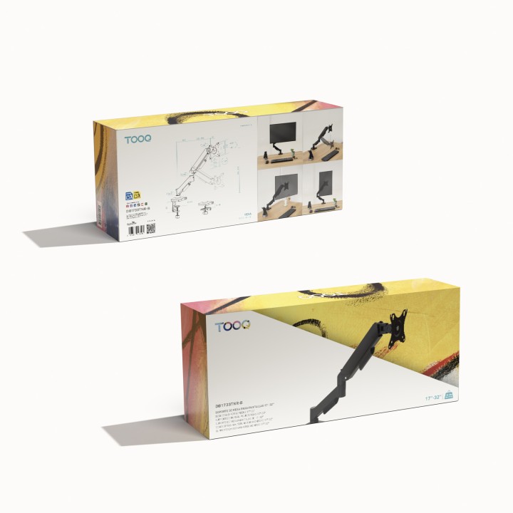 Soporte Mesa TooQ 17"-32" Incli/Gira/Rota (DB1733TNR-B)