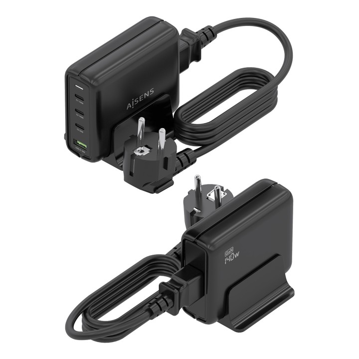 Cargador AISENS 140W 1xUSB-A 3USB-C (ASCH-140W4P056-BK)