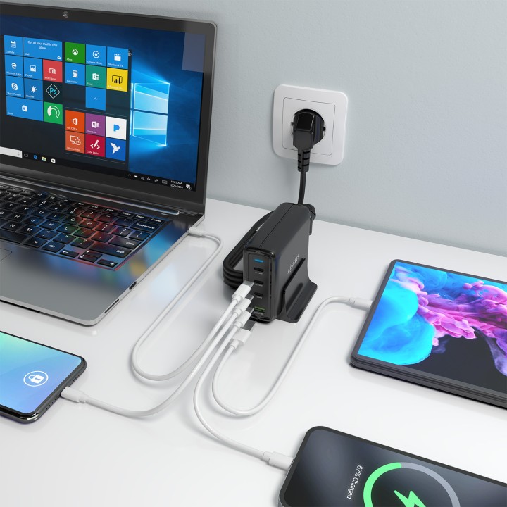 Cargador AISENS 140W 1xUSB-A 3USB-C (ASCH-140W4P056-BK)