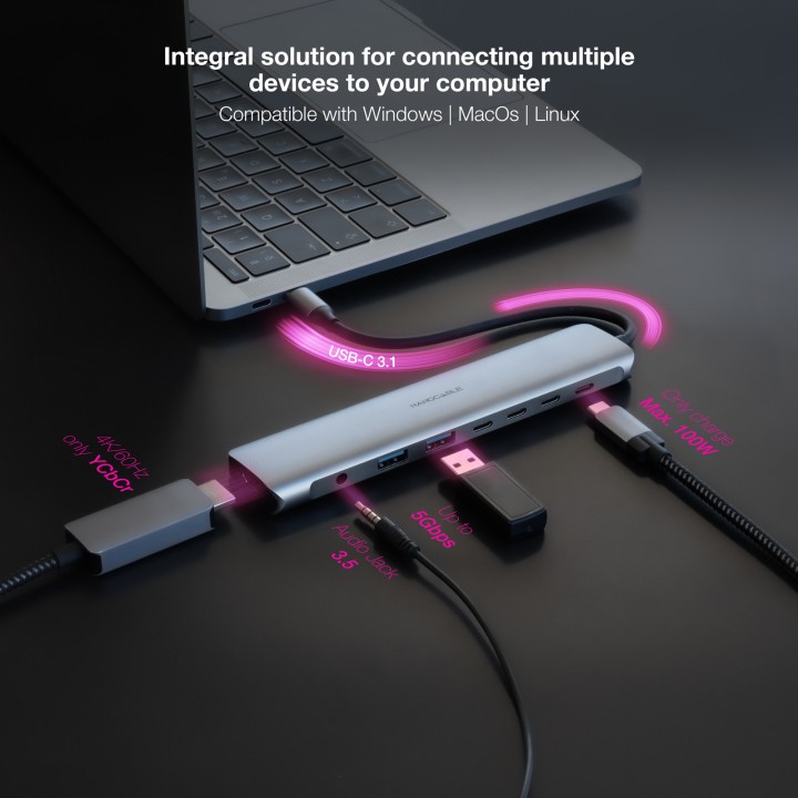 Docking Nanocable USB-C a USB-A/HDMI/USB-C (10.16.4608)