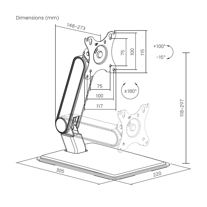 Soporte Mesa AISENS 17"-32" Gira/inclina (DT32TSR-373)