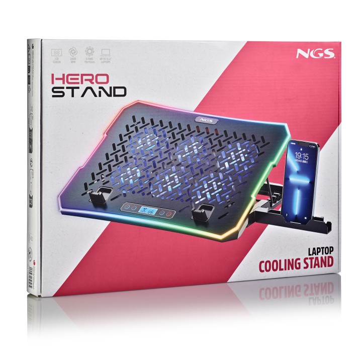 Base Refrigeradora NGS hasta 15.6" RGB LCD (HEROSTAND)