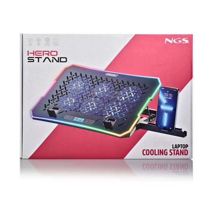 Base Refrigeradora NGS hasta 15.6" RGB LCD (HEROSTAND)