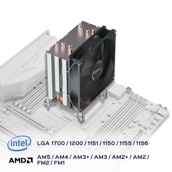 Ventilador CPU Unyka UNYCOOL H40 90mm Gris (UK324001)