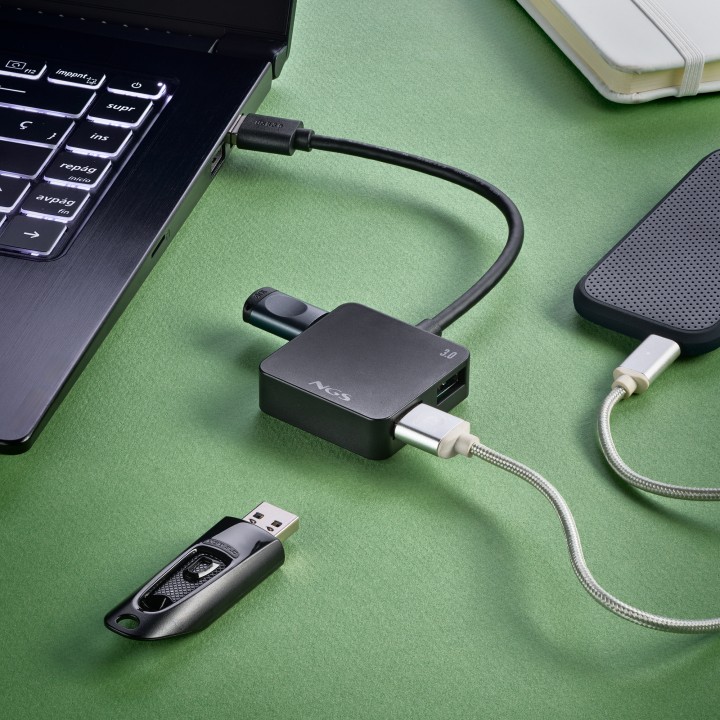 Hub NGS Tiny 4xUSB-A 3.0 Negro (IHUB3.0TINY)