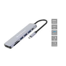 Adaptador CONCEPTRONIC USB-C 7en1 100W Gris (DONN19G)