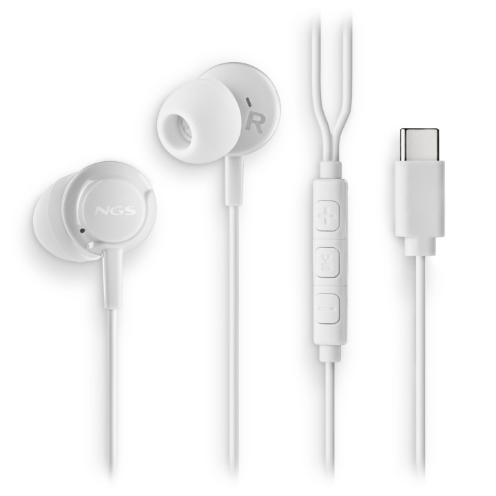 Auriculares NGS Intraural USB-C Blanco (CROSSSTEPWHITE)