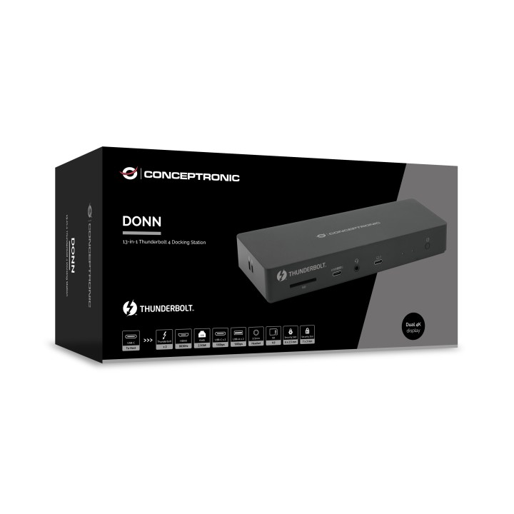 Docking CONCEPTRONIC Thunderbolt 4 8K Negro (DONN30B)