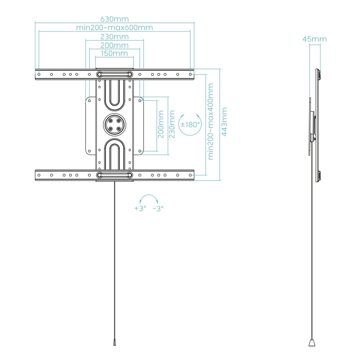 Soporte Pared TooQ 37"-80" Gira/Incl/Nivel (LP3780F-R)
