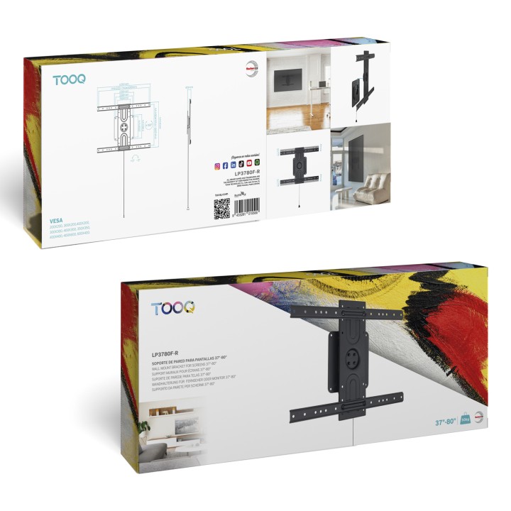 Soporte Pared TooQ 37"-80" Gira/Incl/Nivel (LP3780F-R)