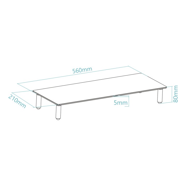 Soporte Elevador TooQ Monitor/Portátil Vidrio (TQMR061)