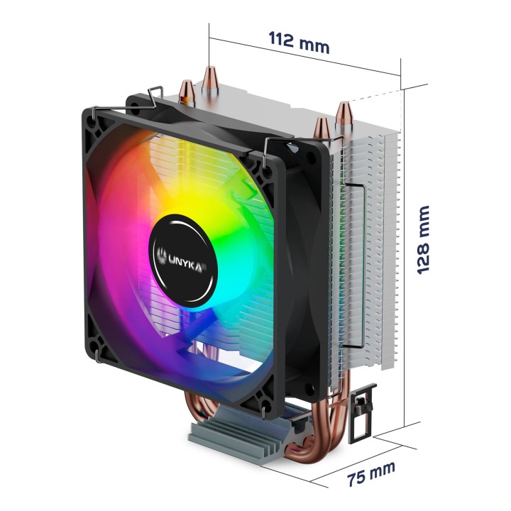 Ventilador UNYKA UNYCOOL H20 ARGB 90mm Gris (UK322101)