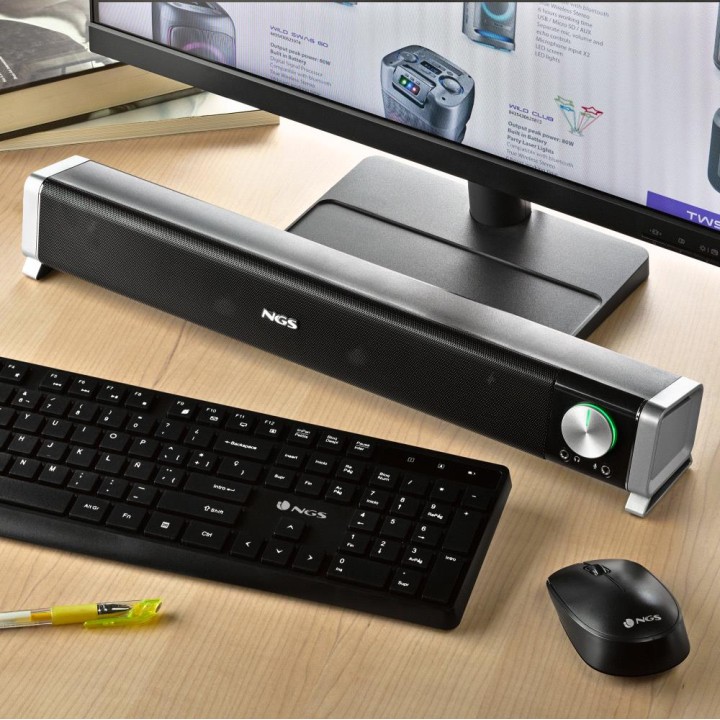 Barra de Sonido NGS 2.0 20W Bluetooth Negra (SB500-BT)