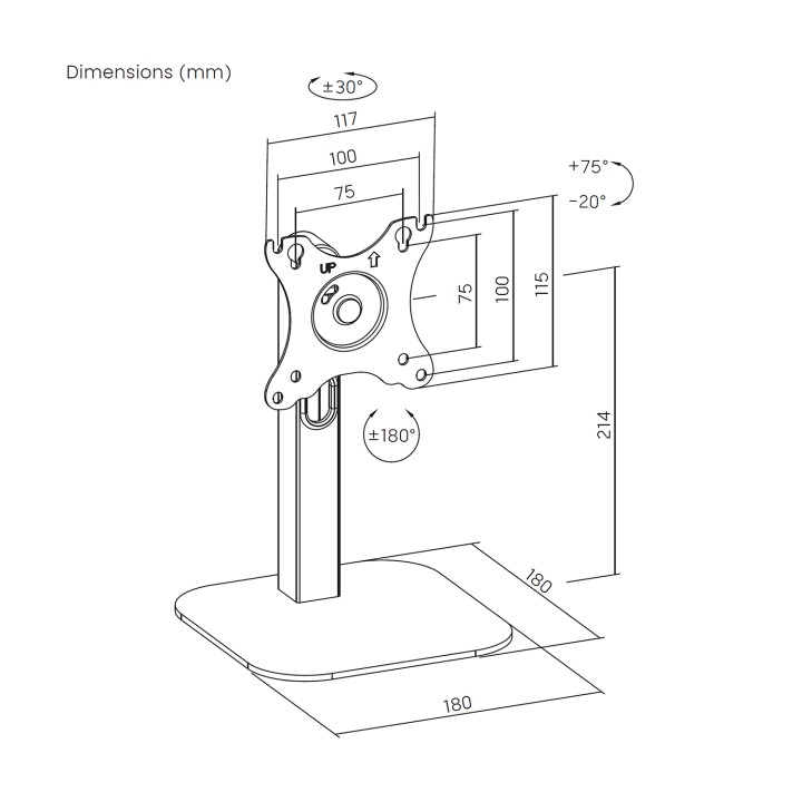 Soporte Mesa AISENS 10"-24" Gira/Inclina (DT24TSR-371)