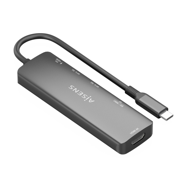 Docking AISENS 6en1 USB-C Gris (ASUC-6P023-GR)