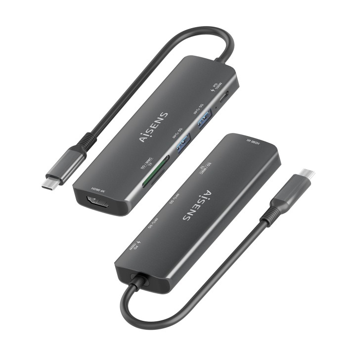Docking AISENS 6en1 USB-C Gris (ASUC-6P023-GR)