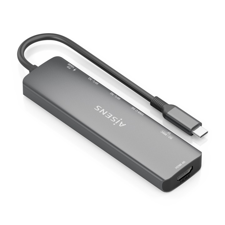 Docking AISENS 7en1 USB-C Gris (ASUC-7P026-GR)