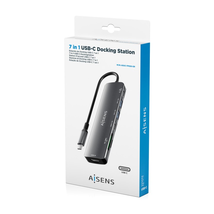Docking AISENS 7en1 USB-C Gris (ASUC-7P026-GR)