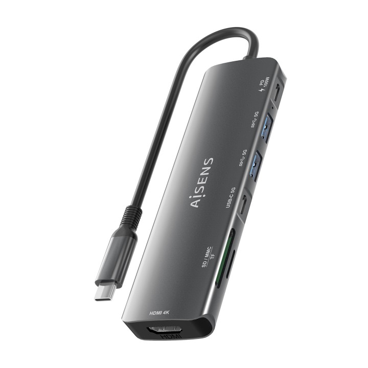 Docking AISENS 7en1 USB-C Gris (ASUC-7P026-GR)