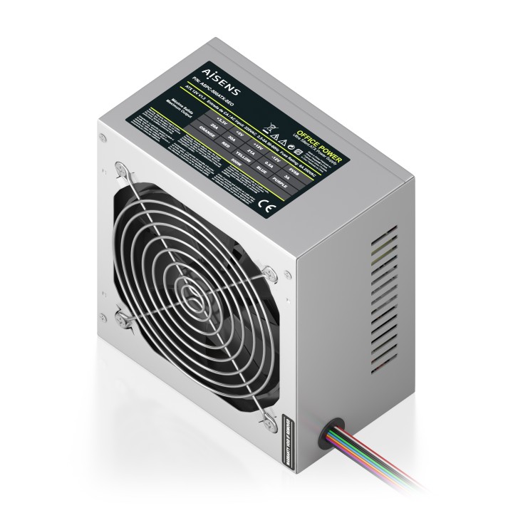 Fuente AISENS ATX 500W 12cm Plata (ASPC-500ATX-SEO)