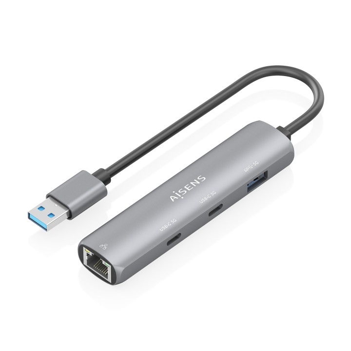 Hub AISENS USB-A a 1USB-A/2USB-C/1RJ45 (ASUC-4P036-GR)