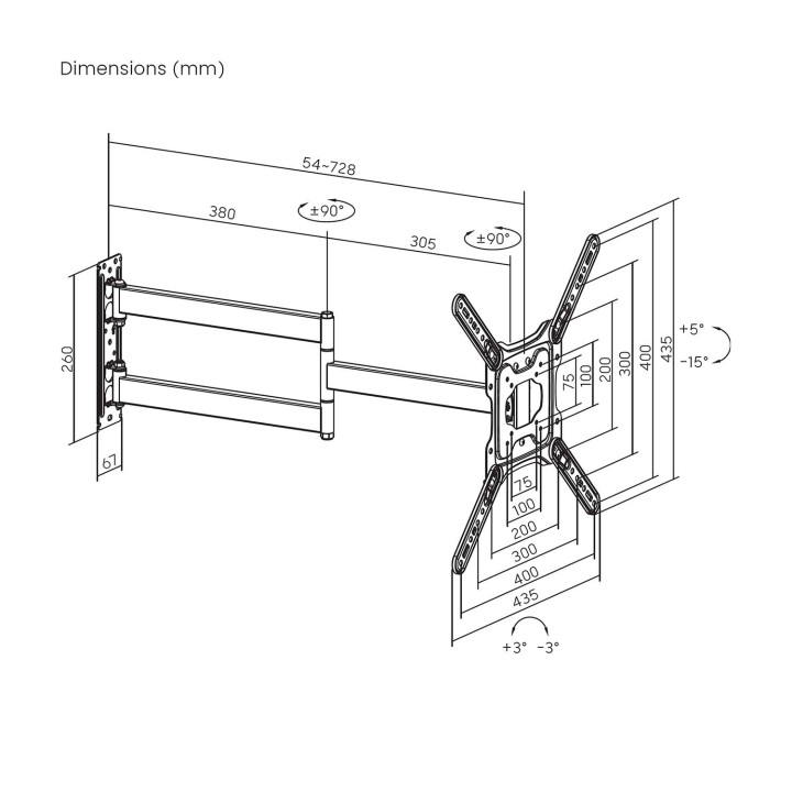 Soporte Pared AISENS 23-65" Gira/Inc/Niv (WT65TSLE-383)