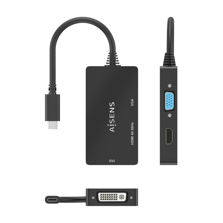 Conversor AISENS USB-C/M a DVI-I/VGA/HDMI (A109-0954)