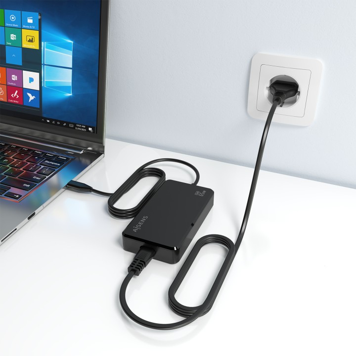 Cargador Sobremesa AISENS 65W USB-C (ASCH-1PD65D068-BK)