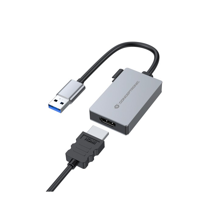 Adaptador CONCEPTRONIC USB-A/M a HDMI/H Gris (ABBY22G)