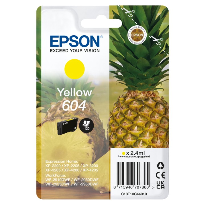 Tinta Epson 604 Amarillo 2.4ml 130 pág (C13T10G44010)