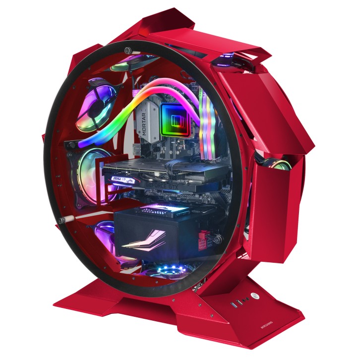 Caja Circular Mars Gaming mATX Mini-ITX Roja (MCORBR)