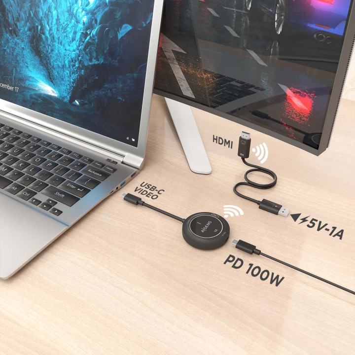 Adaptador AISENS USB-C a HDMI Negro(ASWL-H2KC30M004-BK)