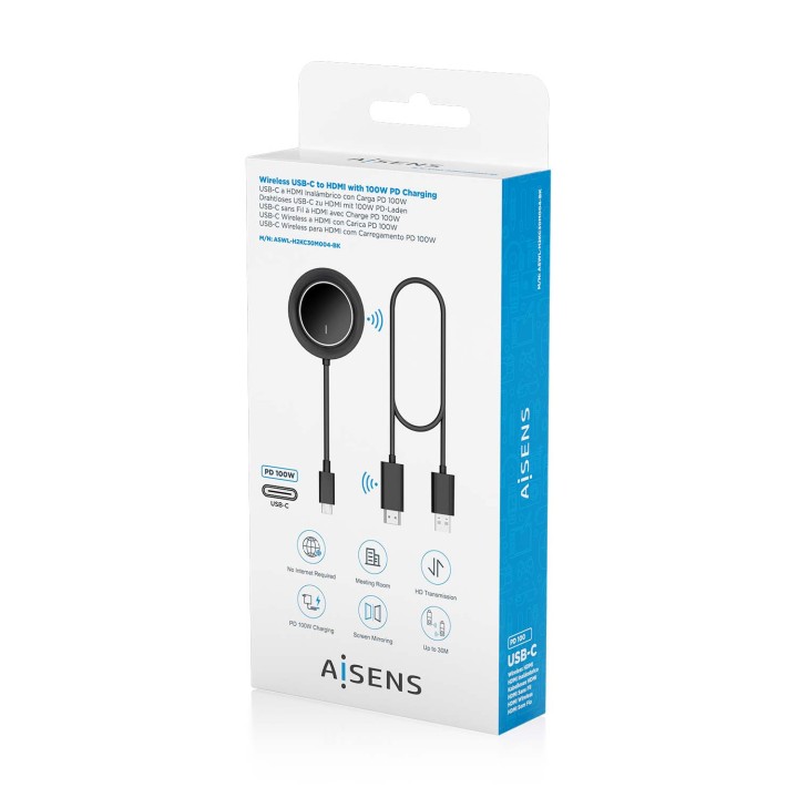 Adaptador AISENS USB-C a HDMI Negro(ASWL-H2KC30M004-BK)