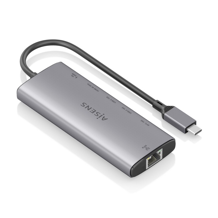 Docking AISENS 6en1 USB-C 4K/60Hz Gris (ASUC-6P030-GR)
