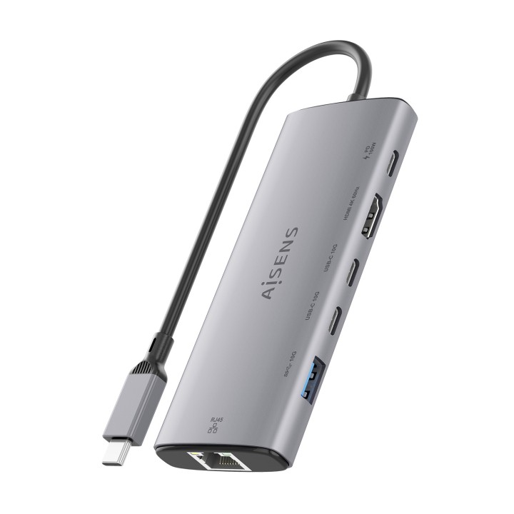 Docking AISENS 6en1 USB-C 4K/60Hz Gris (ASUC-6P030-GR)