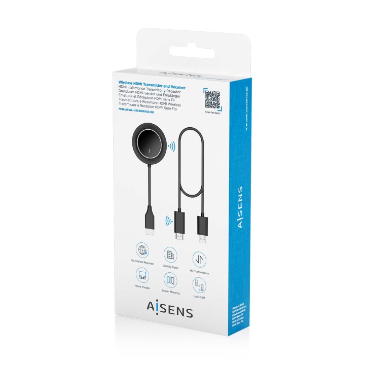 Adaptador AISENS Inalámbrico HDMI (ASWL-H2K30M002-BK)