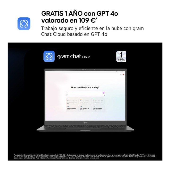 LG U7-258V 32Gb 1Tb 16" W11H Negro (16Z90TL-G.AU88B)