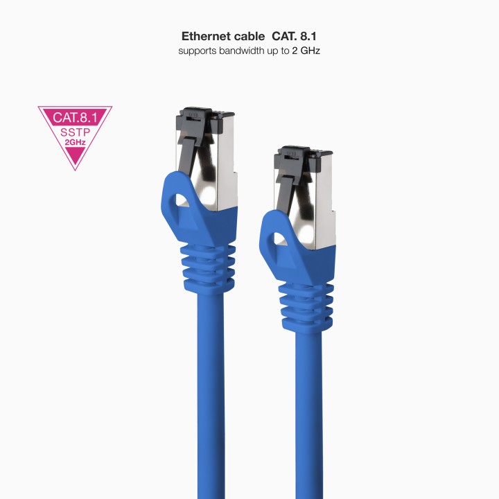 Nanocable Cat.8.1 SSTP 25cm Azul (10.20.2000-L25-BL)