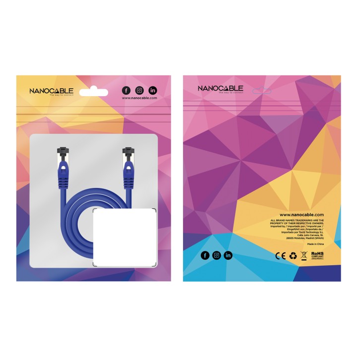 Nanocable Cat.8.1 SSTP 25cm Azul (10.20.2000-L25-BL)