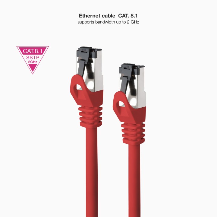 Nanocable Cat.8.1 SSTP 0.5m Rojo (10.20.2000-R)