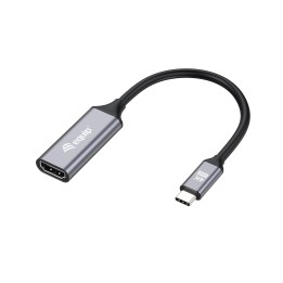 Cable EQUIP USB-C/M a HDMI/H 15cm Negro/Gris (EQ133491)