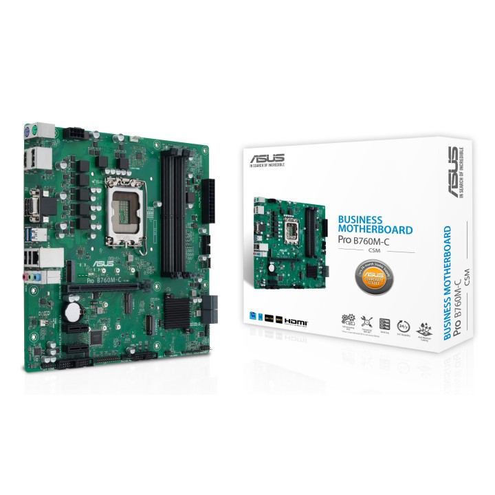 ASUS PRO B760M-C-CSM:(1700) 4DDR5 USB VGA HDMI DP mATX