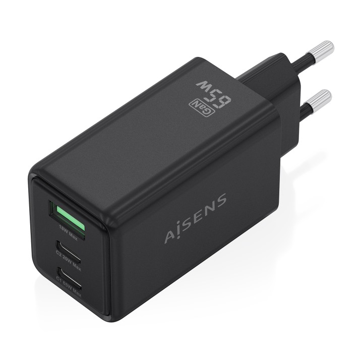 Cargador AISENS 1USB-A 2USB-C Negro (ASCH-65W3P073-BK)