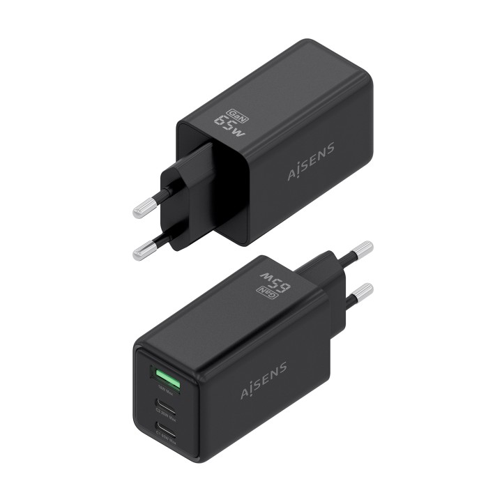 Cargador AISENS 1USB-A 2USB-C Negro (ASCH-65W3P073-BK)