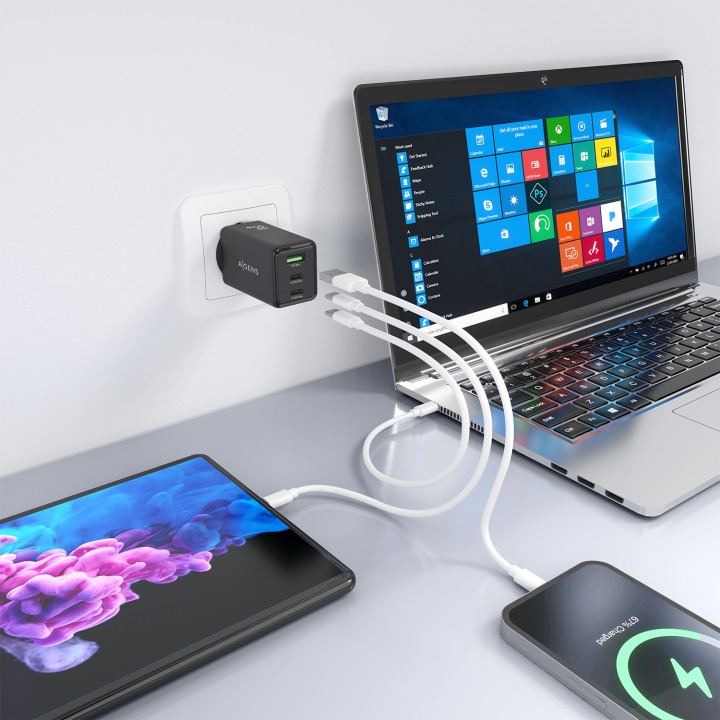 Cargador AISENS 1USB-A 2USB-C Negro (ASCH-65W3P073-BK)