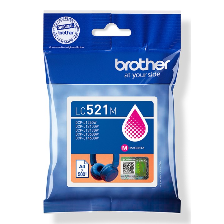 Tinta BROTHER Magenta 500 páginas (LC521M)