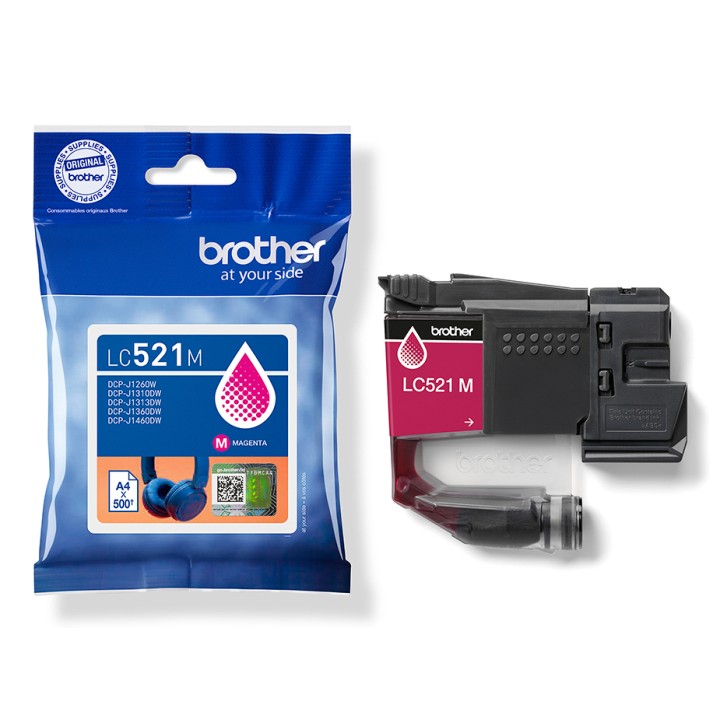 Tinta BROTHER Magenta 500 páginas (LC521M)