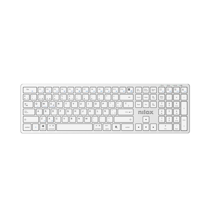 Teclado NILOX QWERTY Bluetooth Blanco (NXKBW01S)