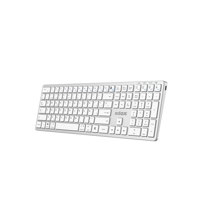 Teclado NILOX QWERTY Bluetooth Blanco (NXKBW01S)