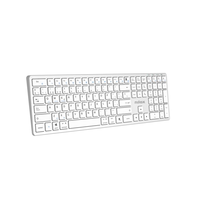 Teclado NILOX QWERTY Bluetooth Blanco (NXKBW01S)